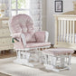 Mason - Glider And Ottoman White Wood - Furniture Home Direct