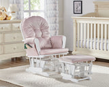 Mason - Glider And Ottoman White Wood - Furniture Home Direct