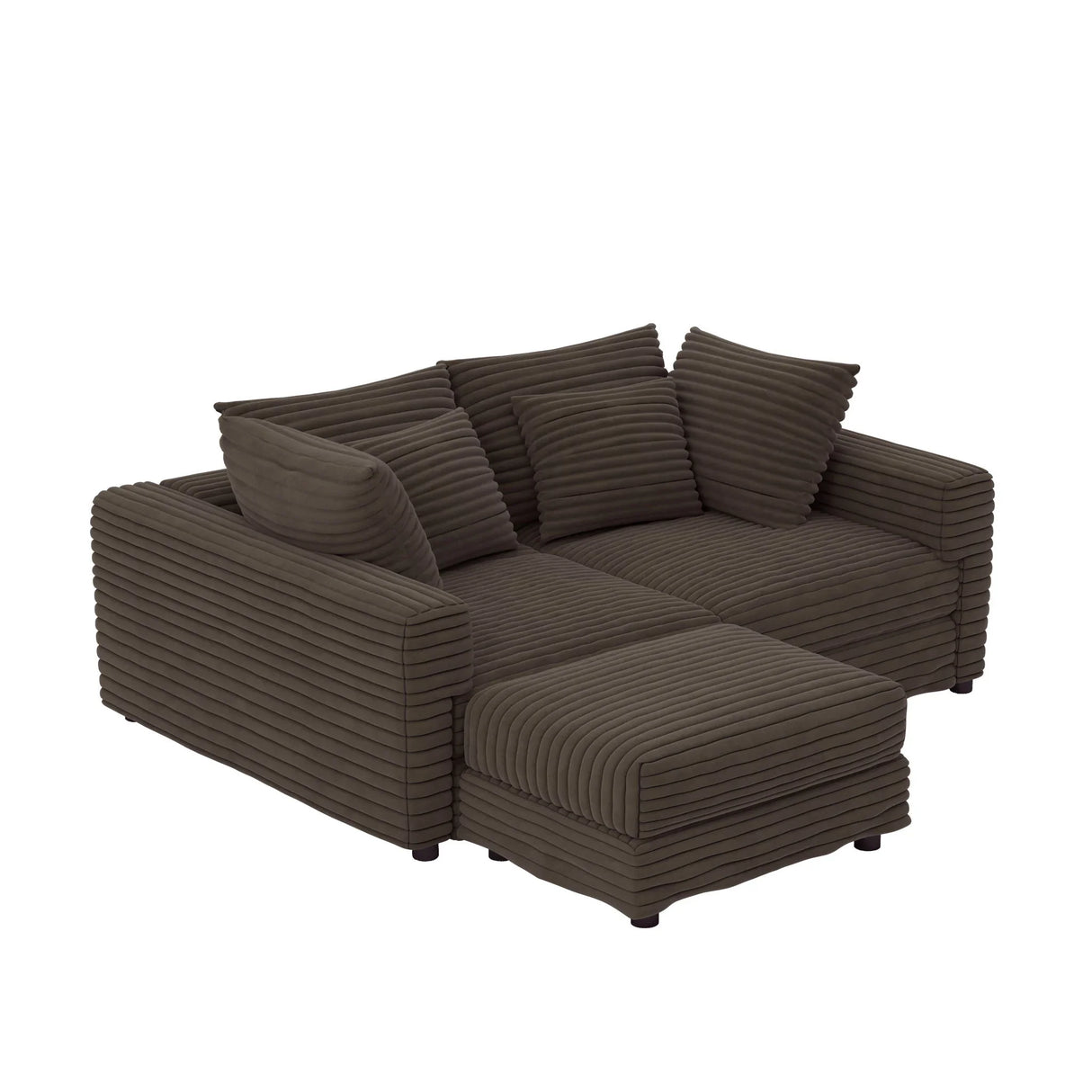 Deep Seat Convertible Sofa With Soft Pillows And Ottomans - Furniture Home Direct