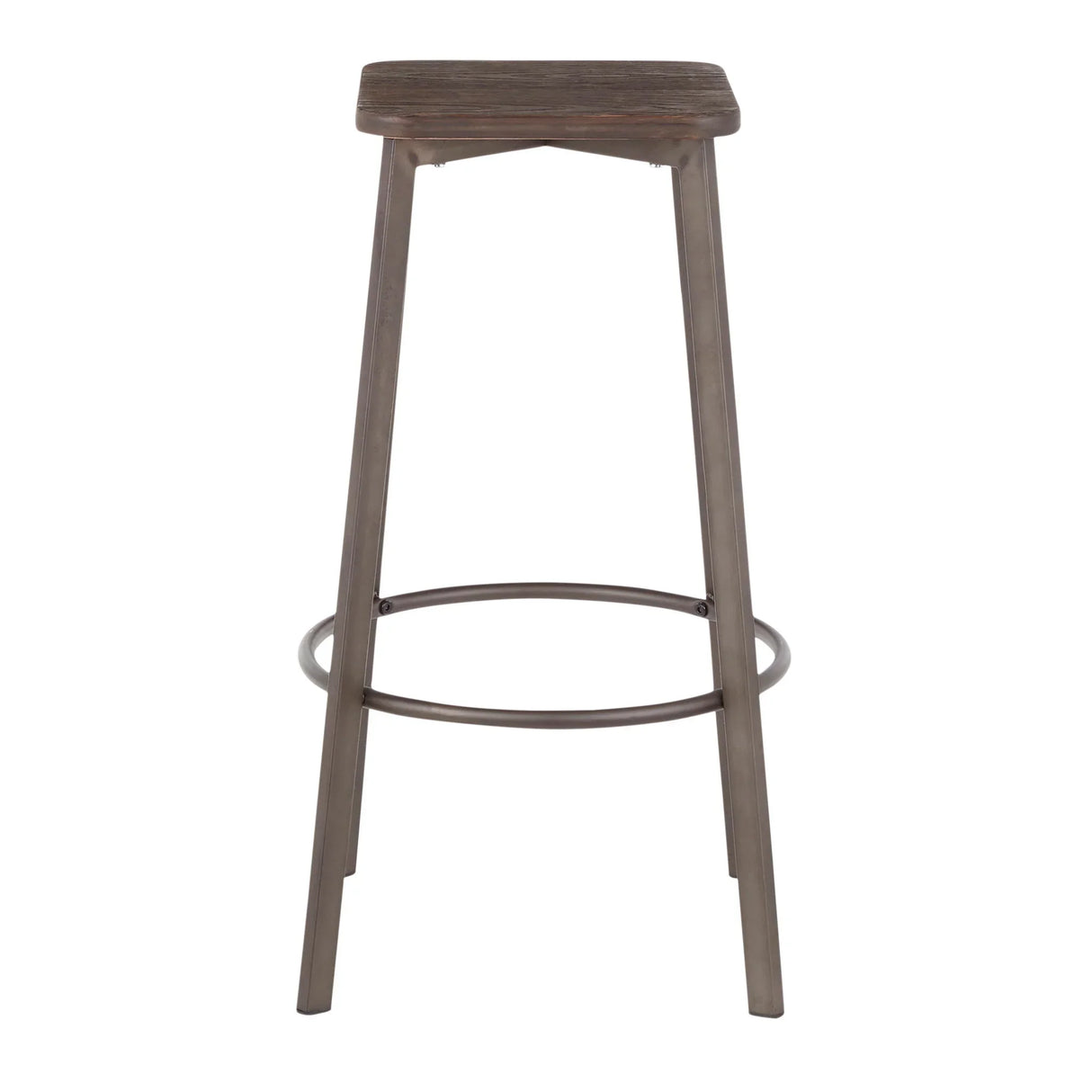 Clara - Industrial Square Barstool (Set of 2) - Espresso - Furniture Home Direct