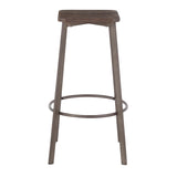 Clara - Industrial Square Barstool (Set of 2) - Espresso - Furniture Home Direct