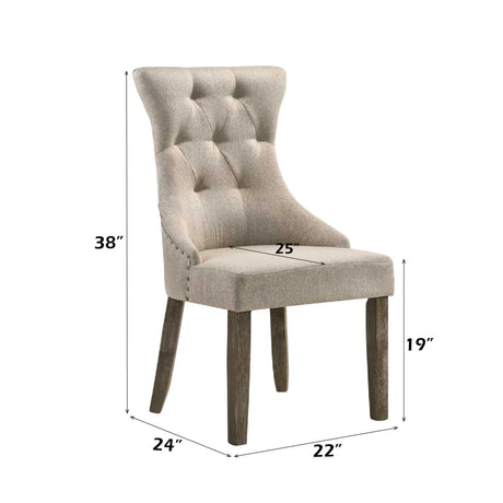 Gabrian - Two Tone Reclaimed Side Chair (Set of 2) - Beige / Gray - Furniture Home Direct