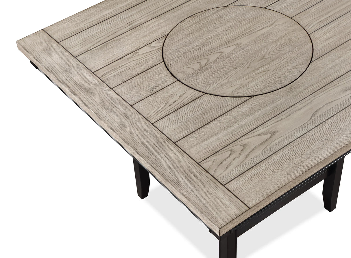 Dining Set Square Plank Top Table Chairs Light Gray - Furniture Home Direct
