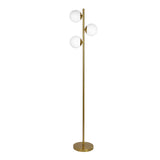 Brilliance - Modern Floor Lamp, Opal Shades And Round Base - Clear / Gold - Furniture Home Direct