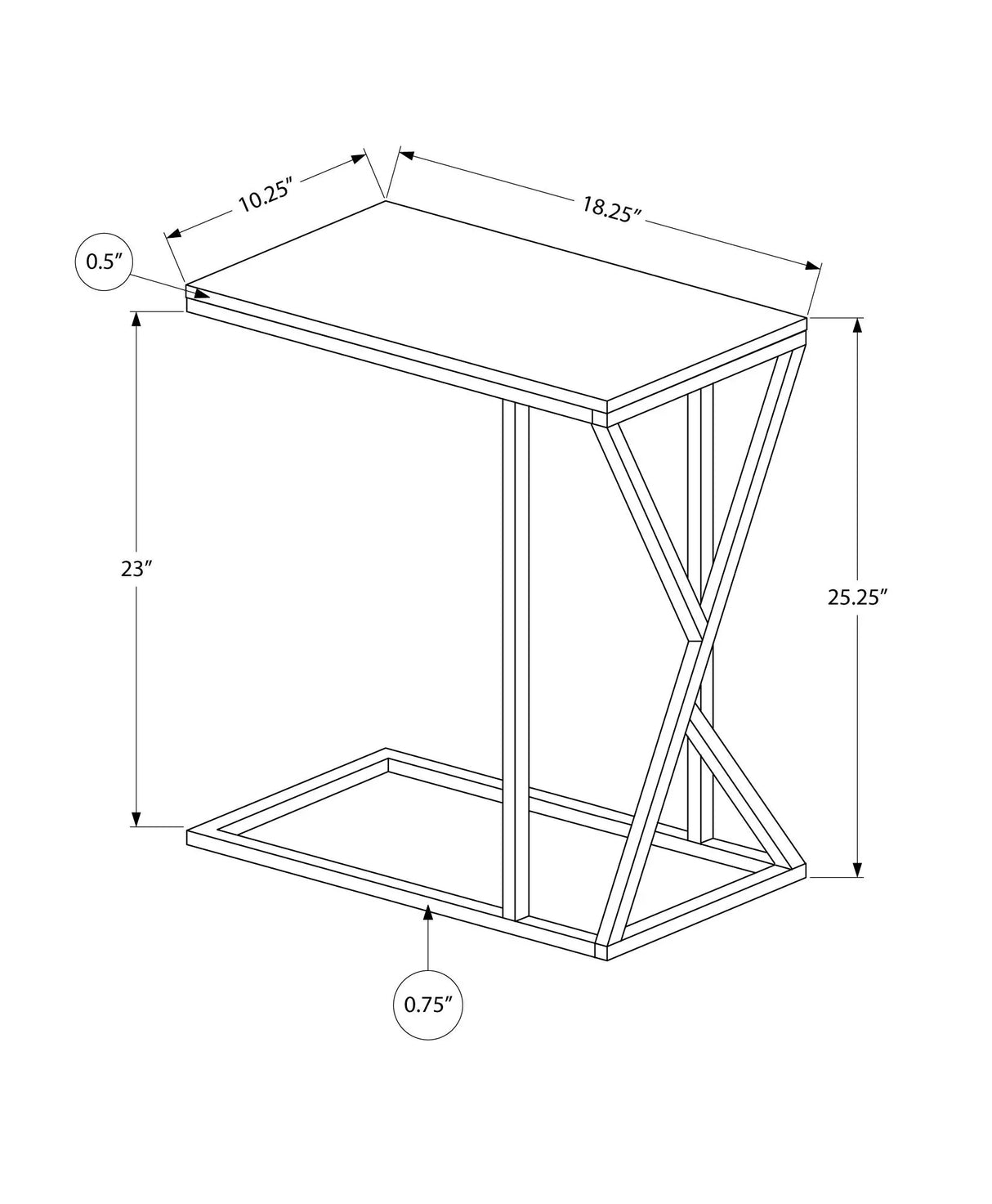 Accent Table C - Shaped, Contemporary & Modern - Furniture Home Direct