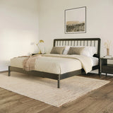 Mid-Century Modern Solid Wood Spindle Bed - Furniture Home Direct