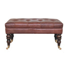 Buffalo - Leather Ottoman With Castor Legs - Furniture Home Direct