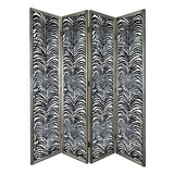 Room Divider, Herero 4 Panel Decorative Screen - Black - Furniture Home Direct