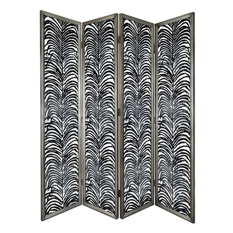 Room Divider, Herero 4 Panel Decorative Screen - Black - Furniture Home Direct