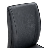 Dining Set Round Table With Black PU Leather Chairs White - Furniture Home Direct