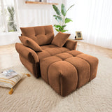 Ergonomic Single Seater Sofa With Ottoman, High Resilience Support Cushions - Furniture Home Direct