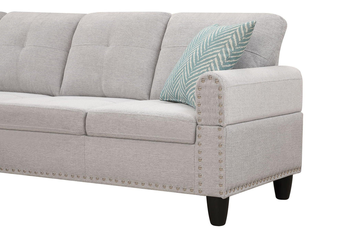 Alger - 98" Wide Left Hand Facing Sofa & Chaise With Ottoman - Furniture Home Direct