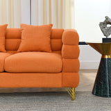 2 PC Living Room Set ( 2 Sofas) - Orange - Furniture Home Direct