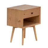 Mid Century Modern Single Drawer Nightstand - Furniture Home Direct