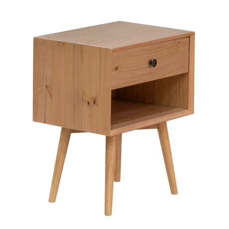 Mid Century Modern Single Drawer Nightstand - Furniture Home Direct