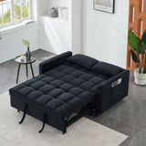Modern Velvet Sofa, Sofa Pull-Out Bed, Small Love Seat Casual Sofa With Back, With Pillow, Pockets, Living Room Furniture, 3 In 1 Convertible Sleep Sofa Bed - Furniture Home Direct