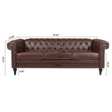 Traditional Square Arm Removable Cushion 3 Seater Sofa - Furniture Home Direct