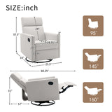 Modern Upholstered Rocker Nursery Chair Plush Seating Glider Swivel Recliner Chair - Furniture Home Direct