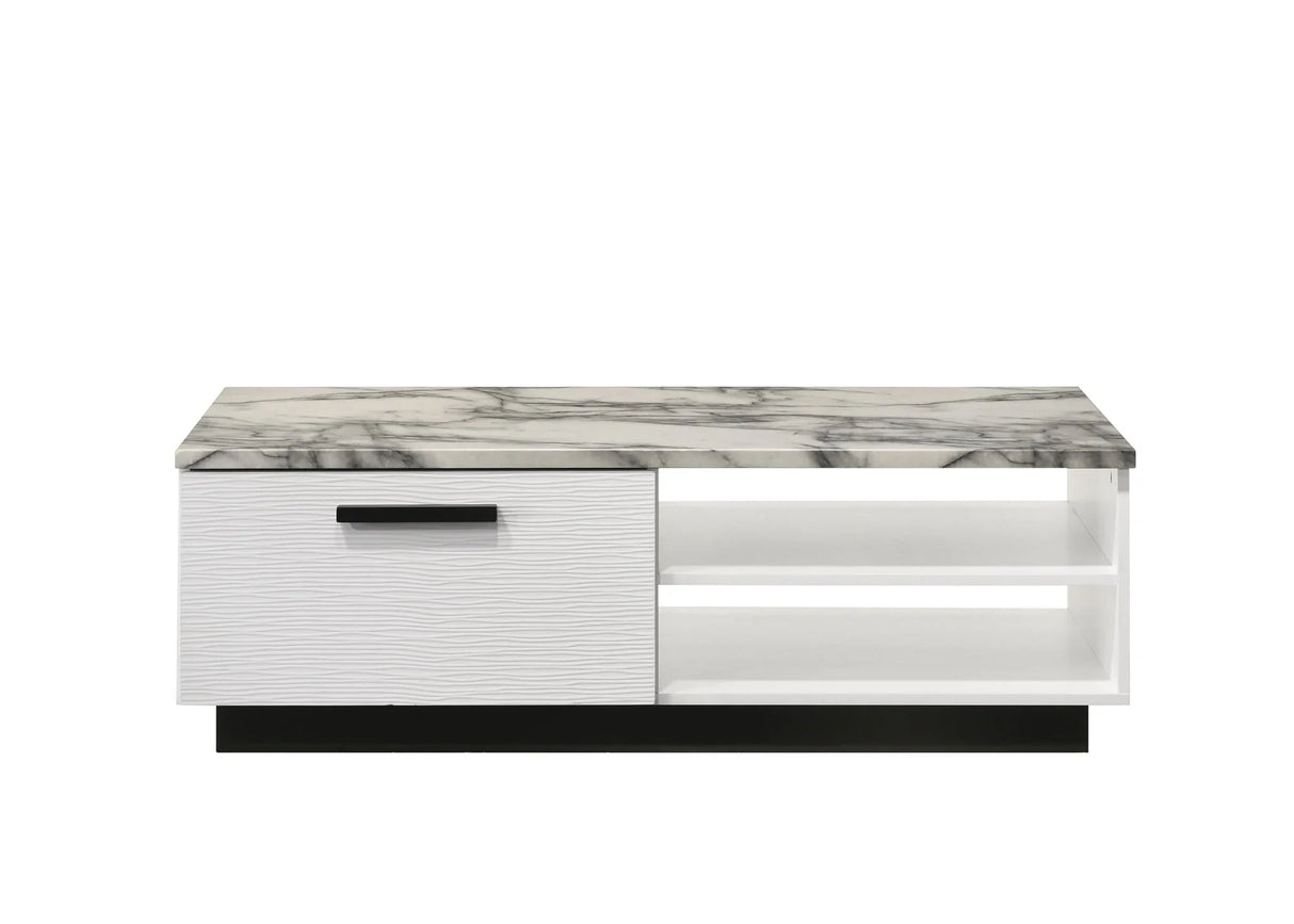 Matilda - Coffee Table With White Faux Marble Top - White - Furniture Home Direct