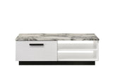 Matilda - Coffee Table With White Faux Marble Top - White - Furniture Home Direct