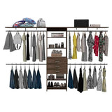 Closet System With Five Shelves And Drawers Dark Walnut - Furniture Home Direct