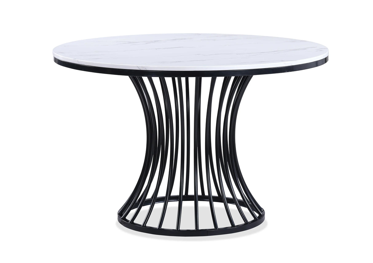 Dining Set Faux Marble Table With Chairs White And Black - Furniture Home Direct