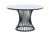 Dining Set Faux Marble Table With Chairs White And Black - Furniture Home Direct
