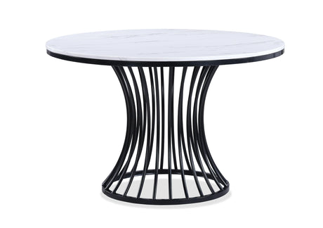 Dining Set Faux Marble Table With Chairs White And Black - Furniture Home Direct
