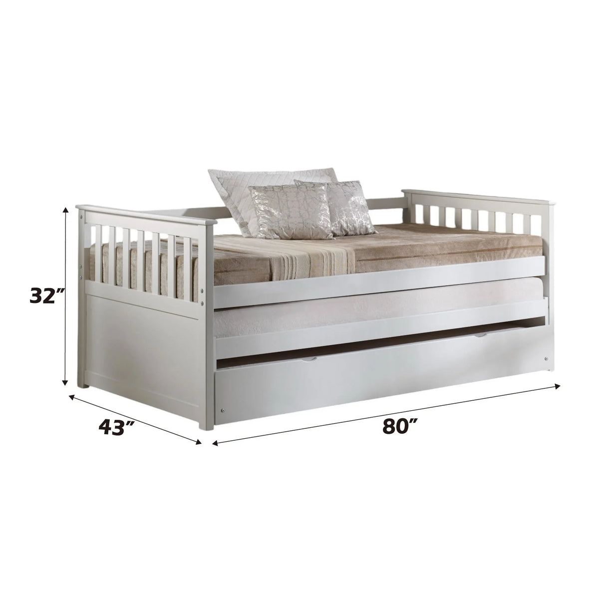 Cominia - Twin Daybed (Trundle Not Included, Bed Only, No Storage) - White - Furniture Home Direct
