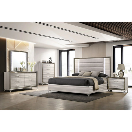Star - Mirror With Built In LED And Frame - White - Furniture Home Direct