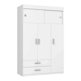 Armoire With Upper Cabinets And Dresser Two Piece Set White - Furniture Home Direct