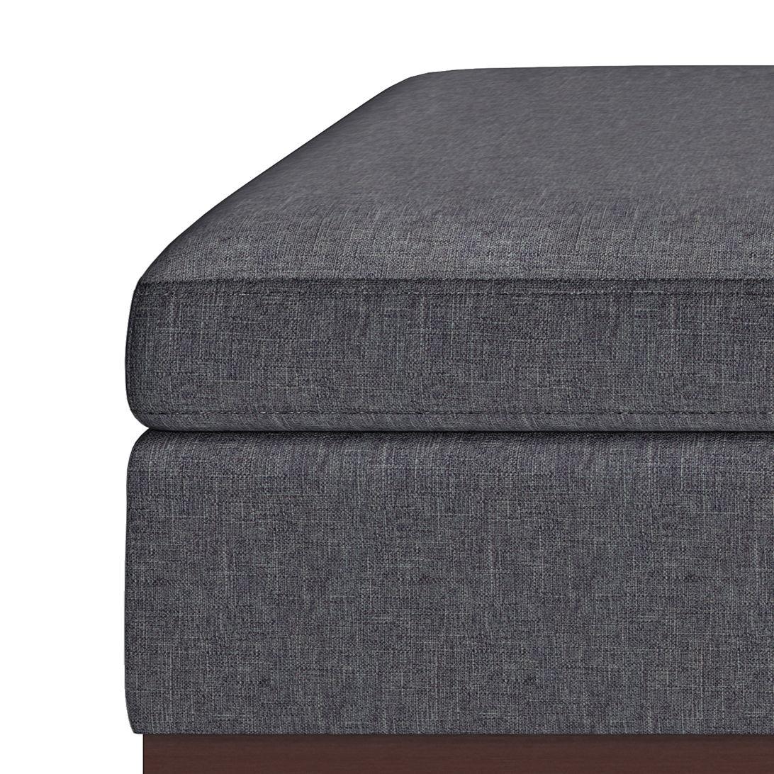 Owen - Square Coffee Table Storage Ottoman - Slate Gray - Furniture Home Direct