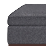 Owen - Square Coffee Table Storage Ottoman - Slate Gray - Furniture Home Direct