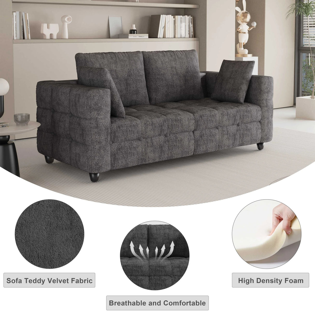 Grey Loveseat - Furniture Home Direct