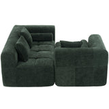 Sectional Sofa Modular Tufted Chenille Upholstery Green - Furniture Home Direct