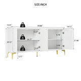 Modern Sideboard Buffet Cabinet With Handleless Press To Open Design With 4 Doors - Furniture Home Direct