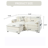 Modern Comfy Deep Seat Modular Sectional Sofa Cloud Couch With Ottoman - Furniture Home Direct