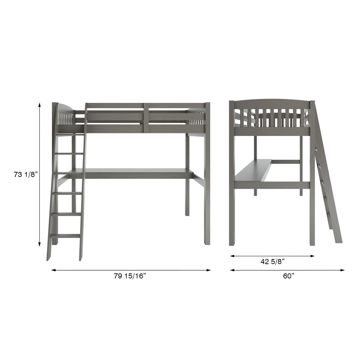 Everest - High Loft Bed With Desk And Storage - Furniture Home Direct