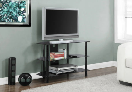TV Stand, 36 Inch, Console, Media Entertainment Center, Storage Shelves, Contemporary & Modern - Black - Furniture Home Direct