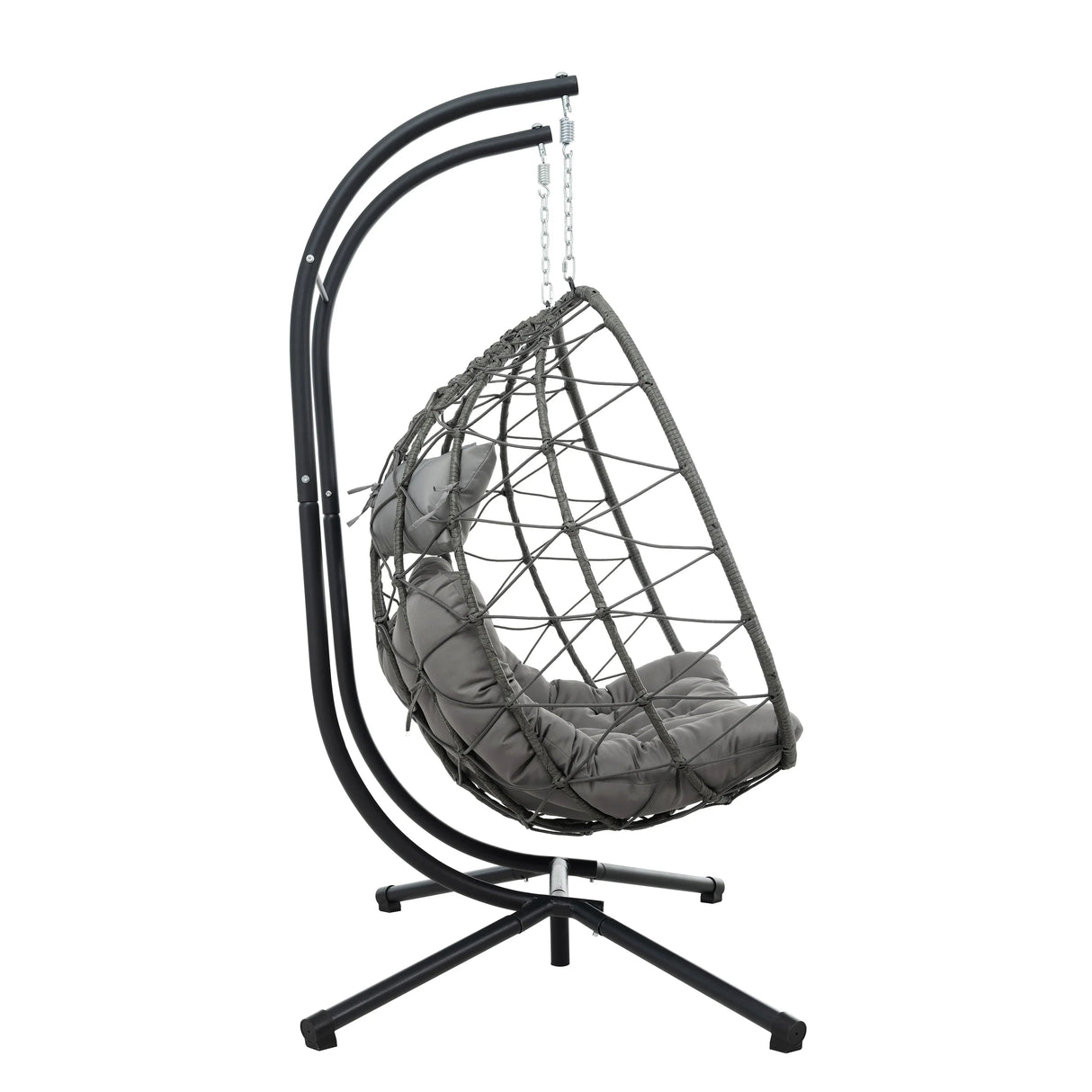 2 Persons Egg Chair with Stand - Gray - Furniture Home Direct