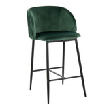 Fran - Pleated Waves Contemporary, Fixed Height Counter Stool (Set of 2) - Furniture Home Direct