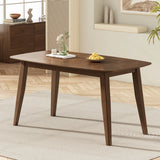 Mid Century Style Wood Dining Table With Rounded Corners - Walnut
