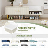 Modern Shoe Storage with Upholstered Cushions - Antique White - Furniture Home Direct