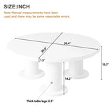 Round Petal Shaped Coffee Table With 3 Thick Legs - Furniture Home Direct