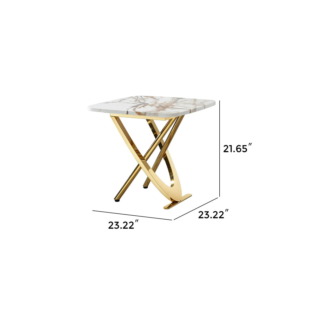Contemporary Marble Pattern Top Table With Stainless Steel Base - Furniture Home Direct