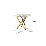 Contemporary Marble Pattern Top Table With Stainless Steel Base - Furniture Home Direct