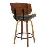 Lombardi - Mid-Century Modern Fixed Height Counter Stool With Swivel With Round Footrest (Set of 2) - Furniture Home Direct