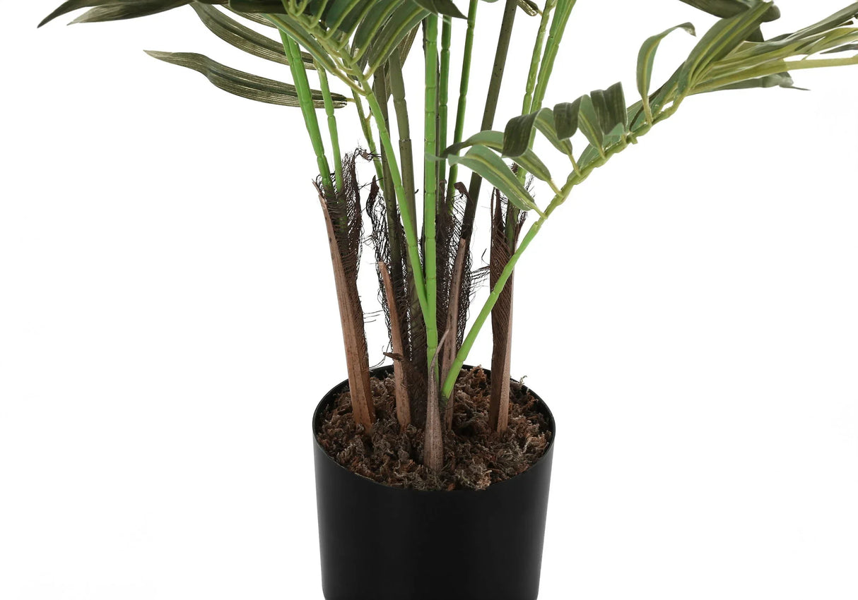 47" Tall, Artificial Plant, Areca Palm Tree, Indoor, Faux, Fake, Floor, Greenery, Potted, Real Touch, Decorative - Green / Black - Furniture Home Direct