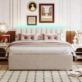 Upholstered Platform Bed With Trundle - Furniture Home Direct