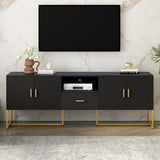 TV Cabinet With 1 Drawer, 2 Cabinets, Handles And Anti-Tip Device - Furniture Home Direct